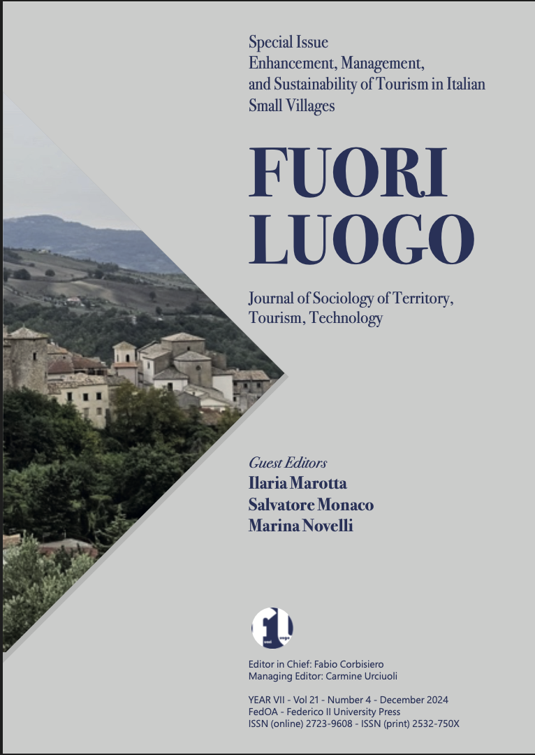 					View Vol. 21 No. 4 (2024): Fuori Luogo Journal of Sociology of Territory, Tourism, Technology - Special Issue Enhancement, Management, and Sustainability of Tourism in Italian Small Villages
				