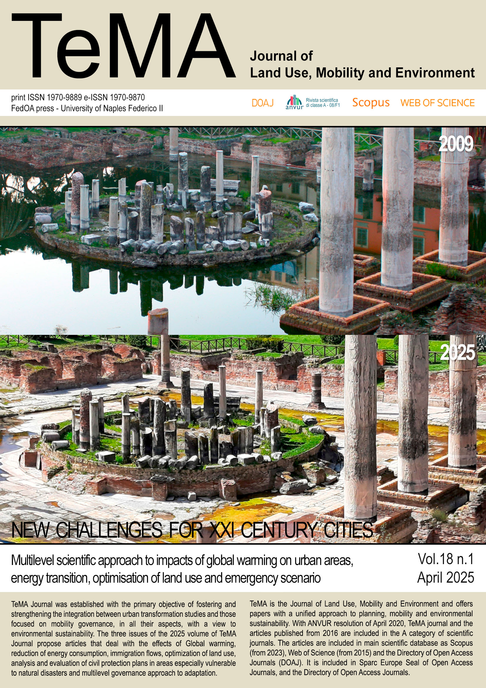 					View Vol. 18 No. 1 (2025): NEW CHALLENGES FOR XXI CENTURY CITIES: Multilevel scientific approach to impacts of global warming on urban areas, energy transition, optimisation of land use and emergency scenario 1
				