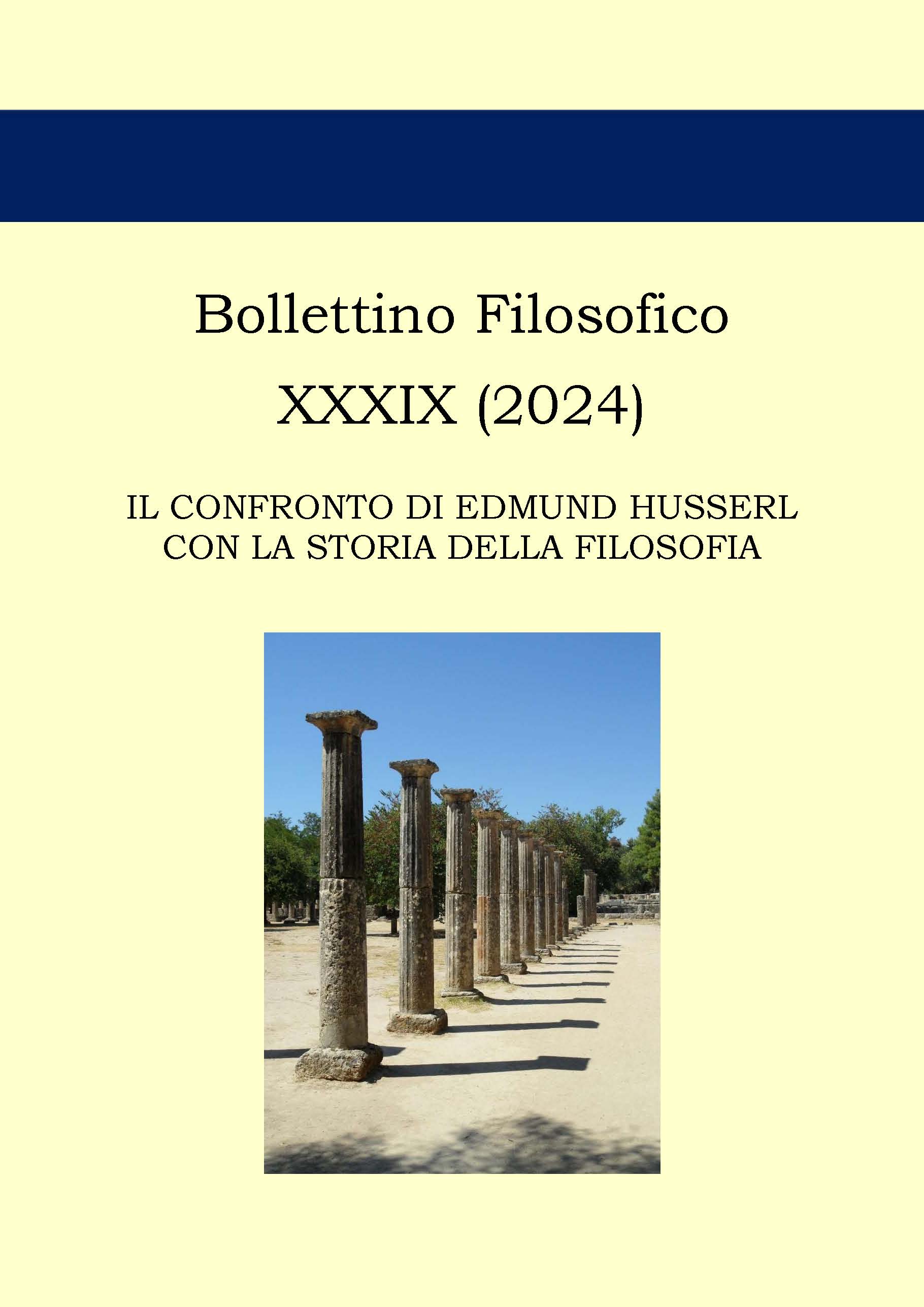 Visualizza V. 39 (2024): IL CONFRONTO DI EDMUND HUSSERL CON LA STORIA DELLA FILOSOFIA